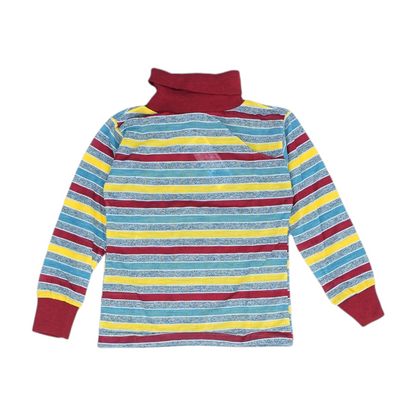 Vintage Gray Striped Knit T-Shirt