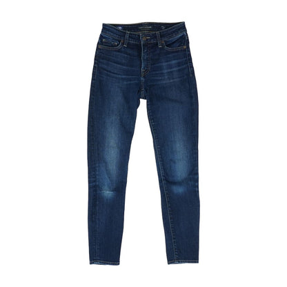 Blue Solid Skinny Leg Jeans