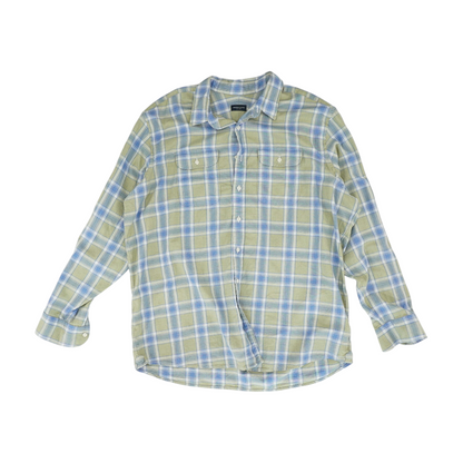 Green Plaid Long Sleeve Button Down