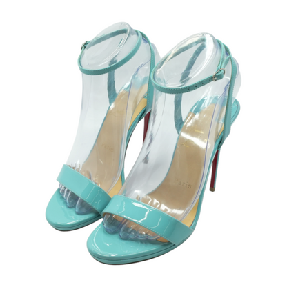 Loubi Queen 120 Leather Sandals in Teal