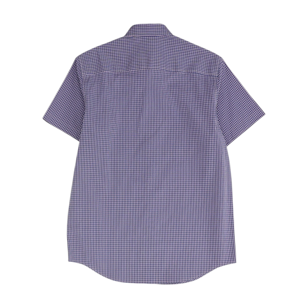 Purple Check Short Sleeve Button Down