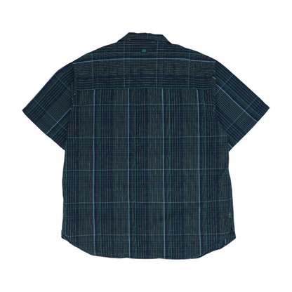 Black Big & Tall Check Short Sleeve Button Down