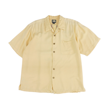Yellow Solid Short Sleeve Button Down