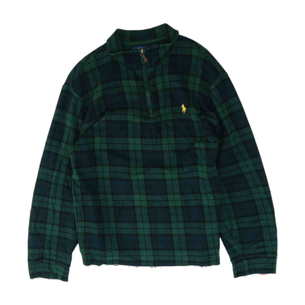 Green Plaid 1/4 Zip Pullover