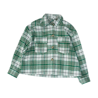 Green Plaid Flannel Button Down