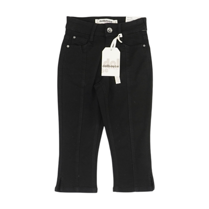 Black Solid Chino Capris