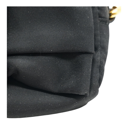 Black Nylon Mini Bow Wristlet