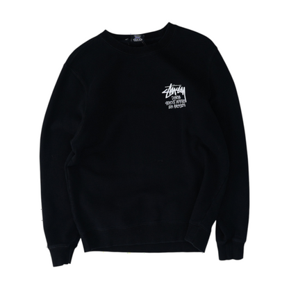 Black Solid Sweatshirt Pullover
