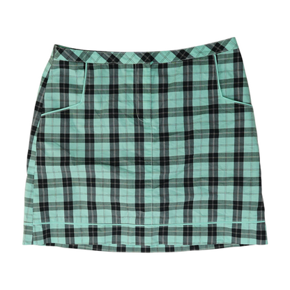 Green Plaid Mini Skort