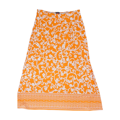 Orange Floral Maxi Skirt