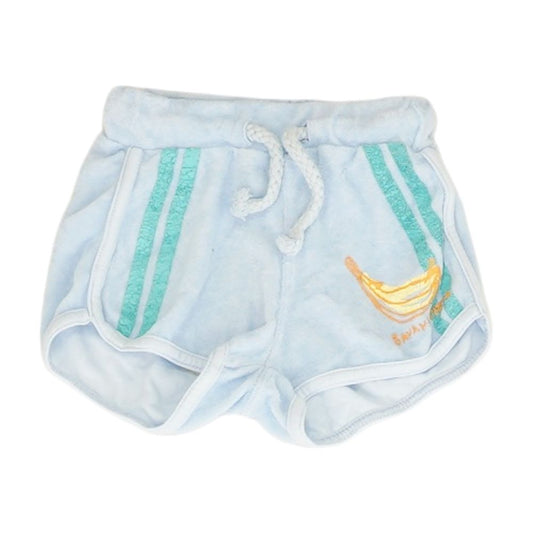 Blue Solid Active Shorts