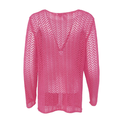 Pink Chevron Cardigan Sweater