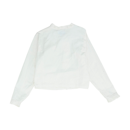 White Solid Denim Jacket