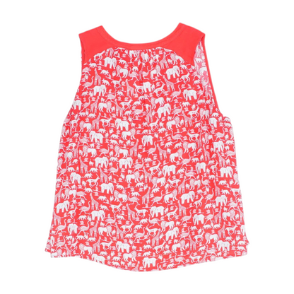 Red Graphic Blouse