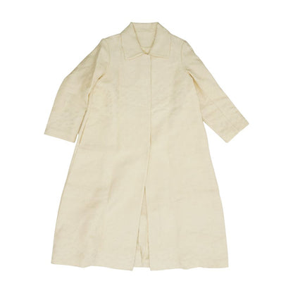 Beige Solid Topcoat Coat