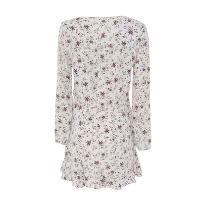 Beige Floral Mini Dress