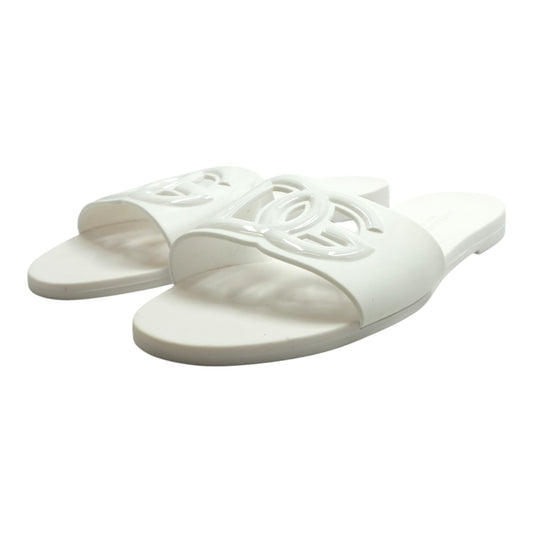 Bianca Interlocking Logo Rubber Pool Slides in White