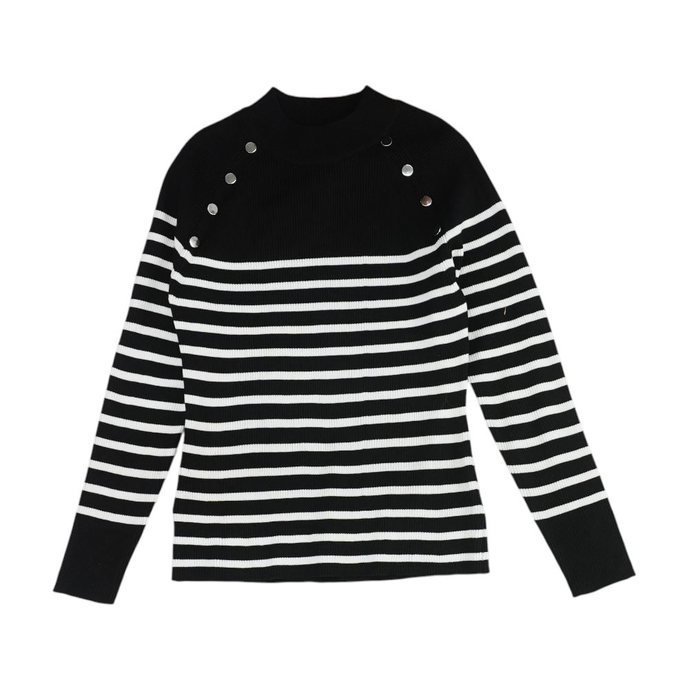 Black Striped Pullover Sweater
