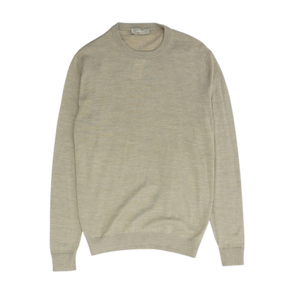 Beige Solid Pullover Sweater