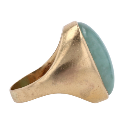 14K Yellow Gold Jade Fashion Ring