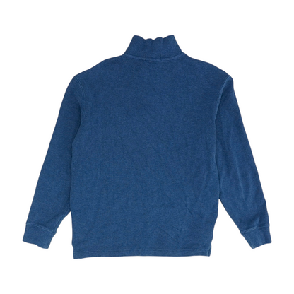 Blue Solid 1/4 Zip Sweater