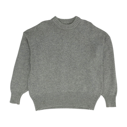 Gray Solid Pullover Sweater