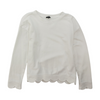 White Petite Solid Sweatshirt Pullover