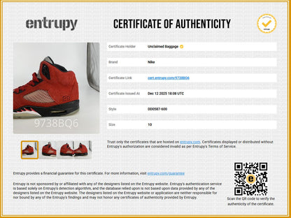 Jordan 5 Retro Raging Red High Top Athletic Shoes