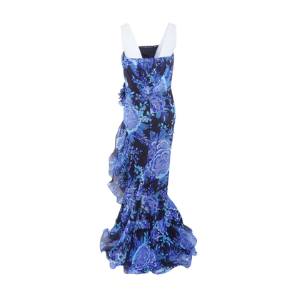 Morwenna Floral-Print Ruffle Gown