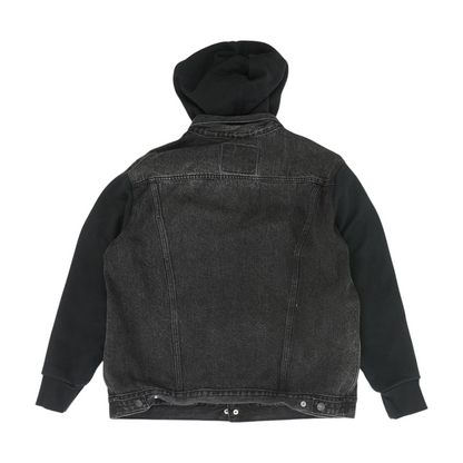 Black Solid Denim Jacket