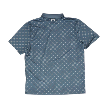 Navy Print Short Sleeve Polo