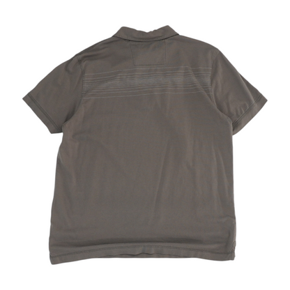 Gray Solid Short Sleeve Polo