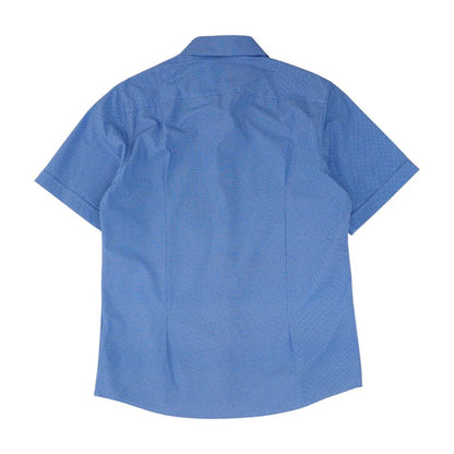 Blue Polka Dot Short Sleeve Button Down