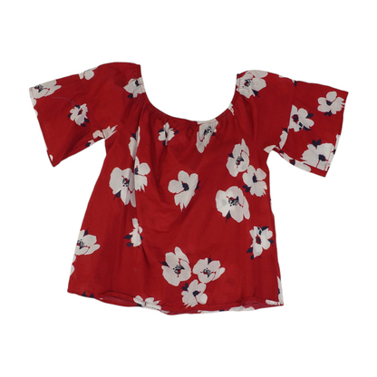 Red Floral Blouse