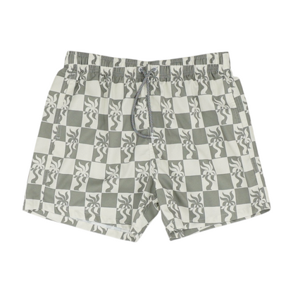 Beige Check Swim Bottom