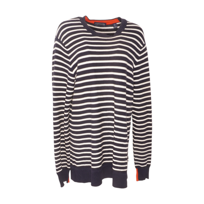 Navy Striped Midi Dress
