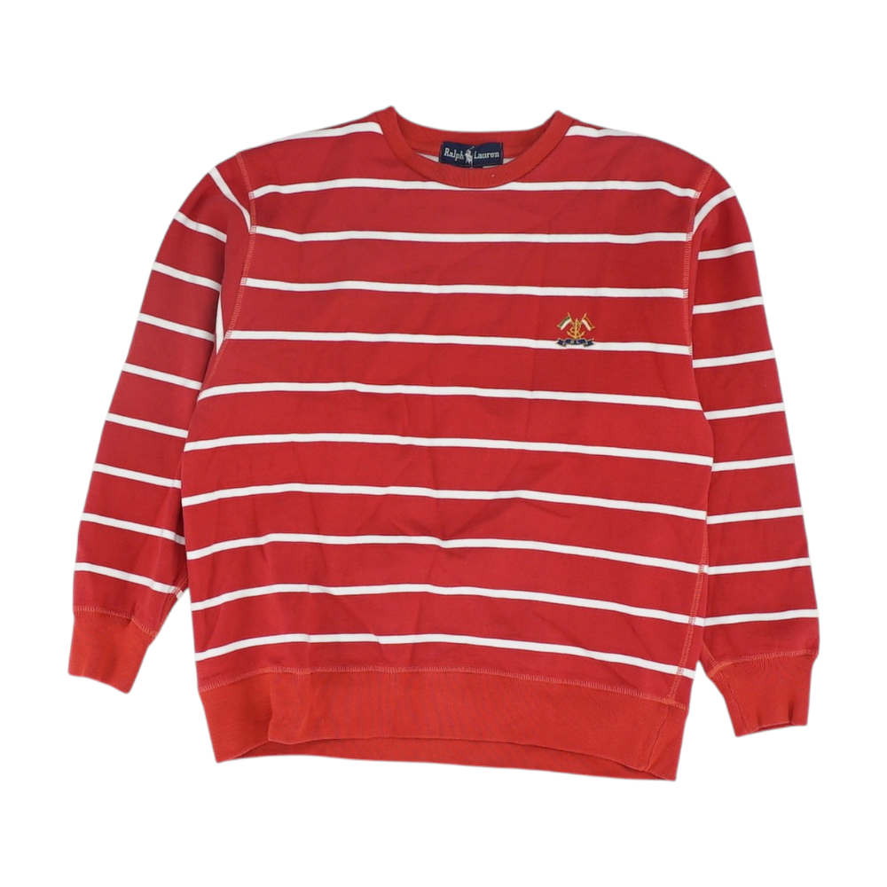 Ralph Lauren Red Striped Sweatshirt Pullover – Image 1