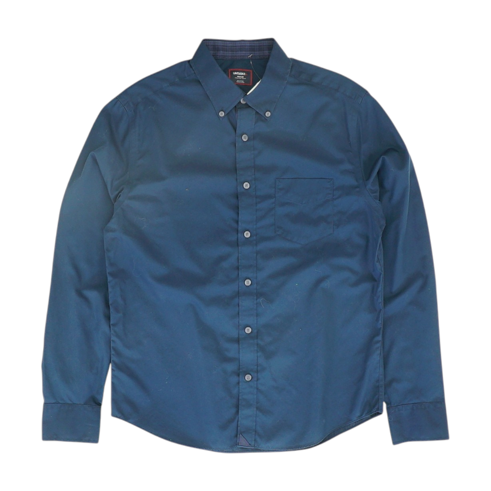 Navy Solid Long Sleeve Button Down