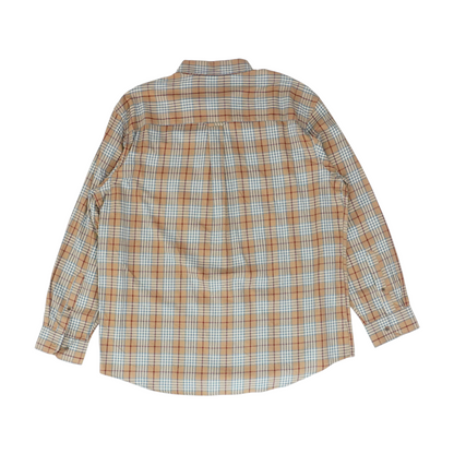 Brown Plaid Long Sleeve Button Down