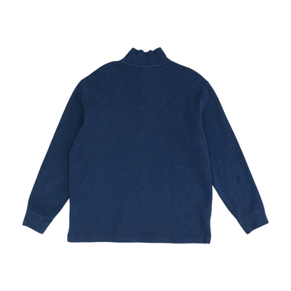 Blue Solid 1/4 Zip Pullover