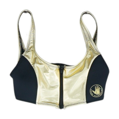 Gold Color Block Swim Top