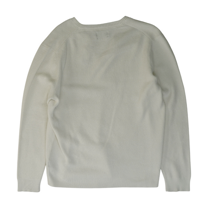 White Solid 1/4 Zip Sweater