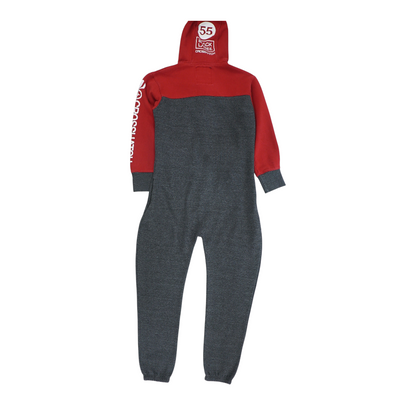 Gray Color Block Straight Pants