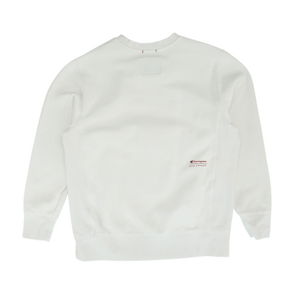 White Solid Sweatshirt Pullover