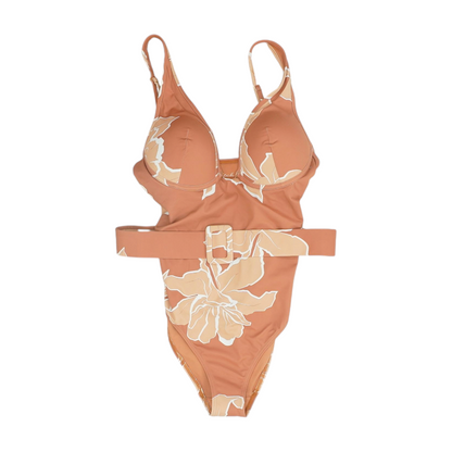 Brown Floral One-Piece