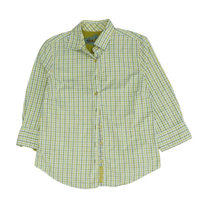 Green Check Button Down