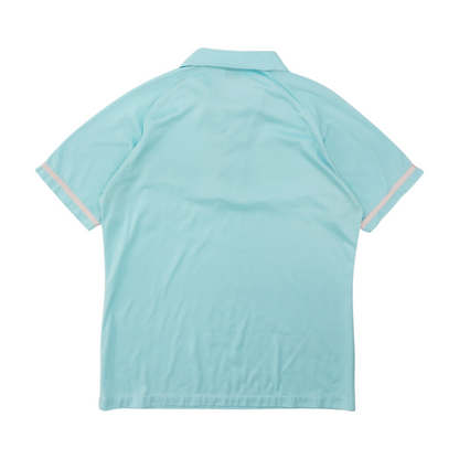 Vintage Blue Solid Short Sleeve Polo