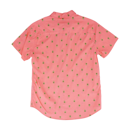 Pink Print Short Sleeve Button Down