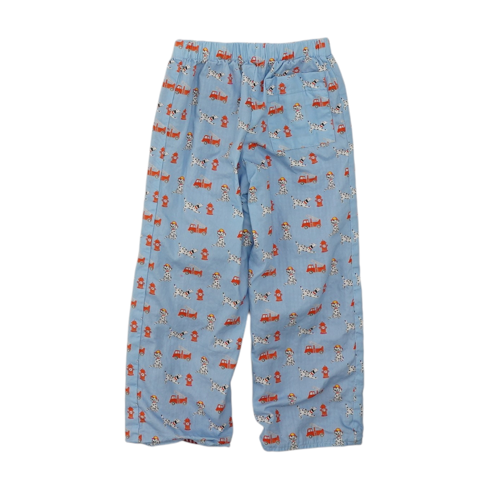 Blue Graphic Casual Pants