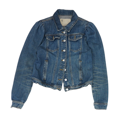 Blue Solid Denim Jacket
